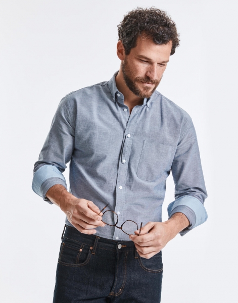 Men's LS Tailored Washed Oxford Shirt