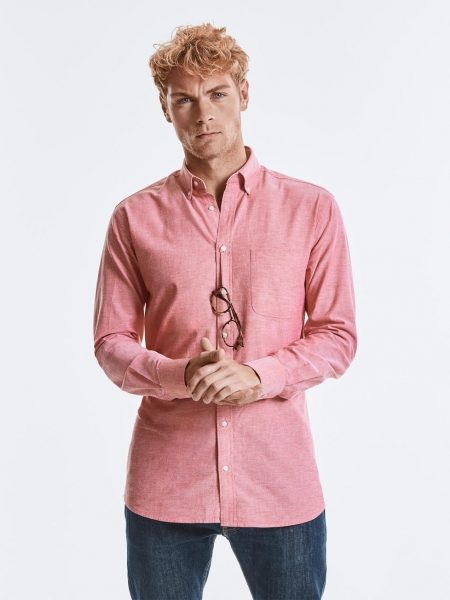 Men's LS Tailored Washed Oxford Shirt