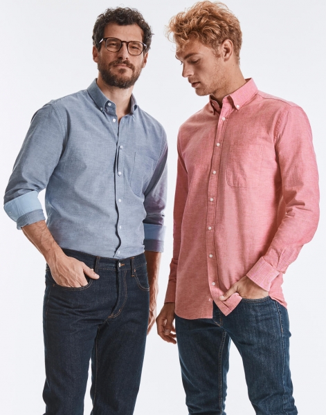 Men's LS Tailored Washed Oxford Shirt